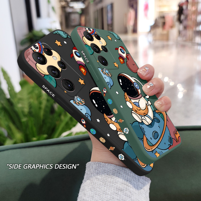 Ôp Điện Thoại Họa Tiết Phi Hành Gia Mặt Trăng Thời Trang Cho samsung galaxy s23 s22 fe ultra plus Ốp