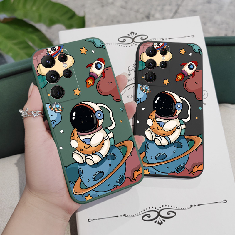 Ôp Điện Thoại Họa Tiết Phi Hành Gia Mặt Trăng Thời Trang Cho samsung galaxy s23 s22 fe ultra plus Ốp