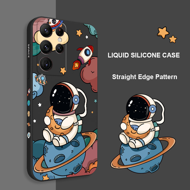 Ôp Điện Thoại Họa Tiết Phi Hành Gia Mặt Trăng Thời Trang Cho samsung galaxy s23 s22 fe ultra plus Ốp