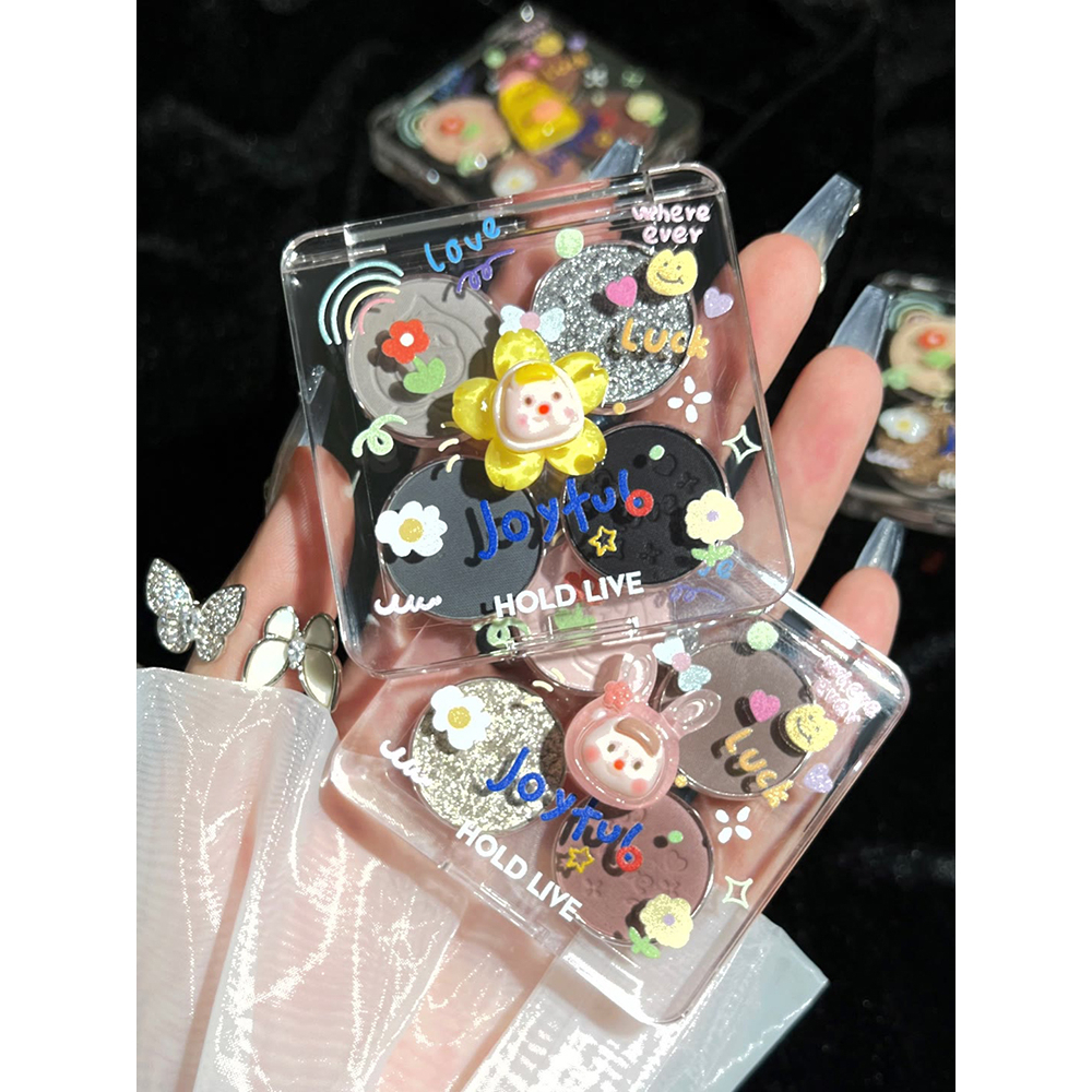 Bảng Phấn Mắt HOLD LIVE Màu Đen / Xám / Xanh Dương / Đất Hình Hành Tinh Đáng Yêu Mờ