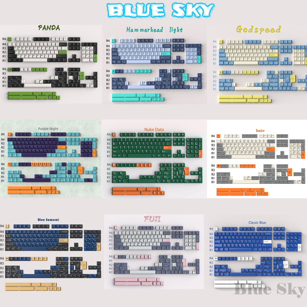 【Blue Sky】GMK theme keycaps/Double shot/Cherry profile/Olivia/Arctic/BOW/WOB/Hammerhead