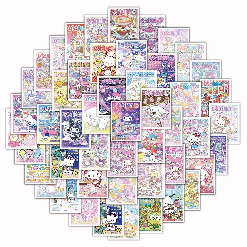 Bộ 60 Hình Dán Sanrio Đáng Yêu Trang Trí Vali Ván Trượt Mũ Bảo Hiểm Laptop