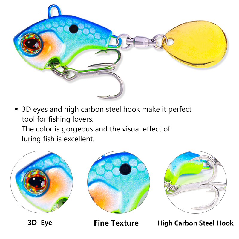 1 Mồi Câu Cá Xoay Bằng Kim Loại 9g / 13g / 16g / 22g