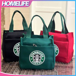 Túi Đựng Hộp Cơm Trưa Bằng Vải Bố Dày Dặn Starbucks