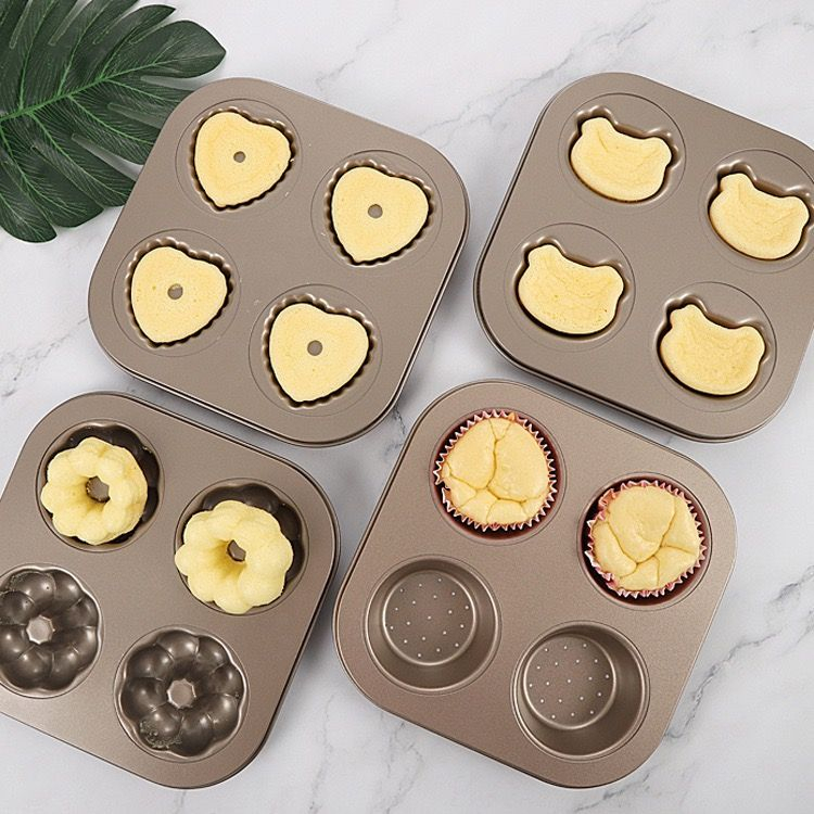 Khuôn Nướng Bánh Muffin 9l10l Kèm 4 Khuôn Làm Tiện Dụng