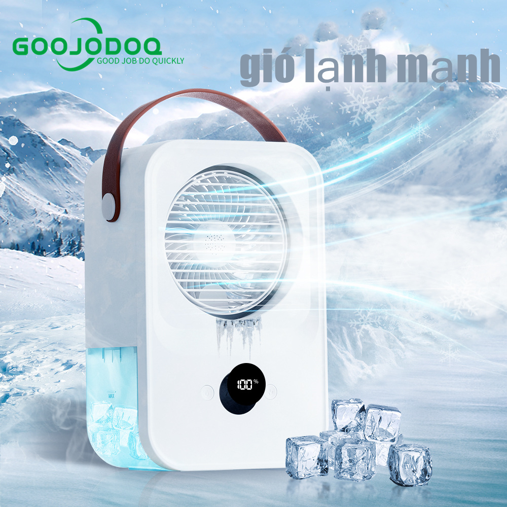 Quạt Điện mini Điều Khiển Từ Xa Bằng Giọng Nói Màn Hình Kỹ Thuật Số Để Bàn GOOJODOQ