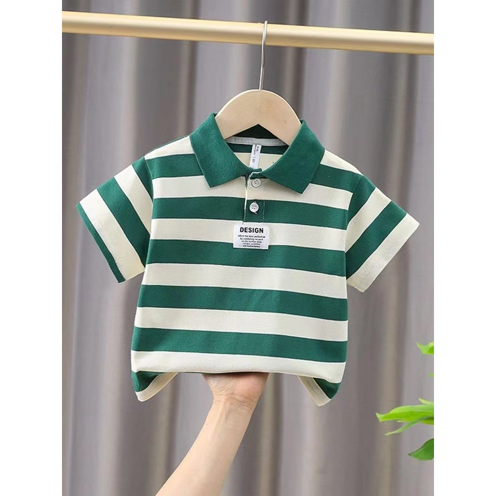 Áo Thun Polo Họa Tiết Kẻ Sọc Thời Trang Mùa Hè Cho Bé Trai 1-12 Tuổi