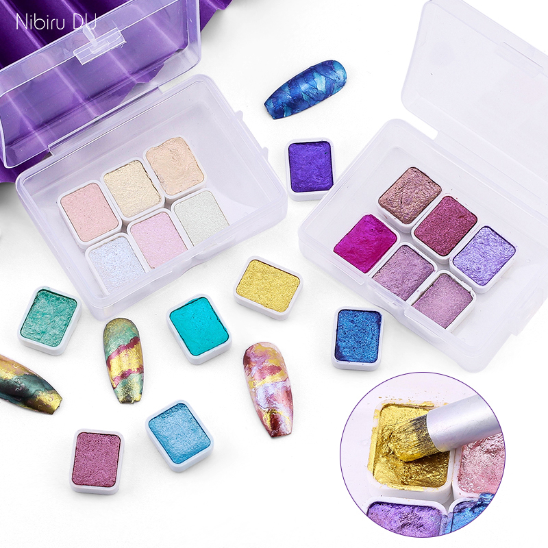 Set 4 / 6 Màu Nước Sơn Móng Tay Hiệu Ứng Tráng Gương