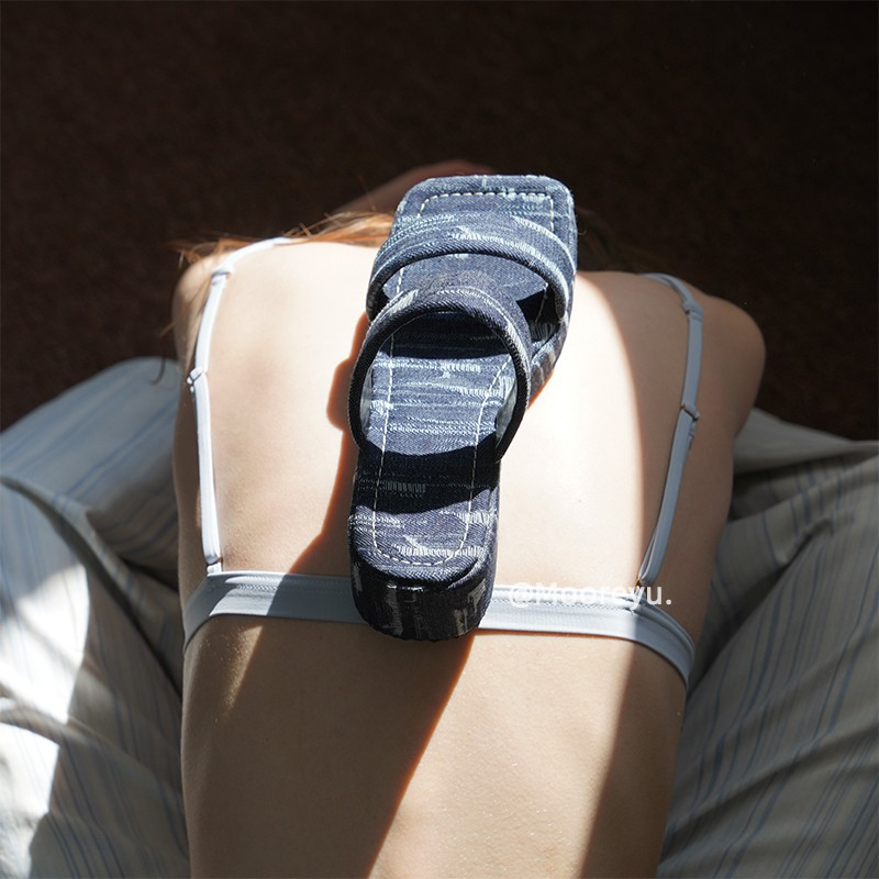 Giày Sandal Denim Đế Dày Thời Trang Mùa Hè Dành Cho Nữ