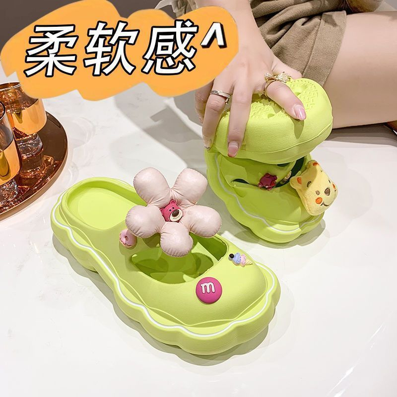 SUNNYCOLOR dép quai hậu nữ dép sandal nữ Mô hình gấu dâu tây LOTSO B21H0DH