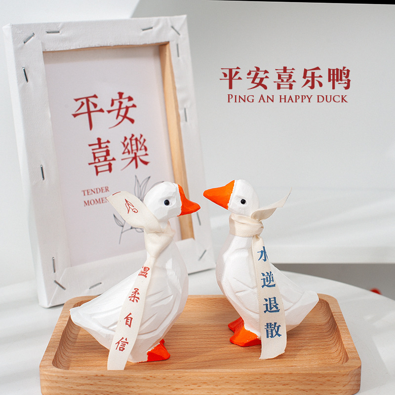 Tượng vịt trắng Thạch cao cho, Đồ trang trí vịt trắng Thạch cao tượng sống động như thật cho đạo cụ chụp ảnh tại nhà, trang trí chụp ảnh Cxmin10