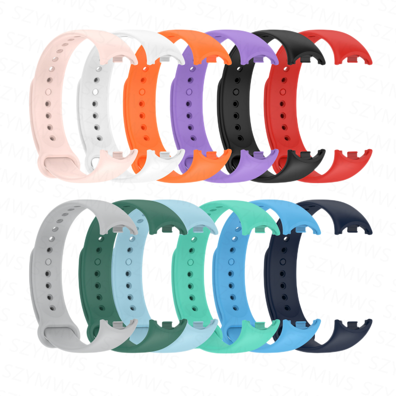 Dây Đeo Thay Thế Chất Liệu Silicon Màu Trơn Cho Xiaomi Mi Band 8 8