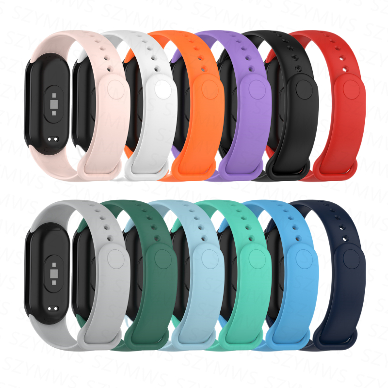 Dây Đeo Thay Thế Chất Liệu Silicon Màu Trơn Cho Xiaomi Mi Band 8 8