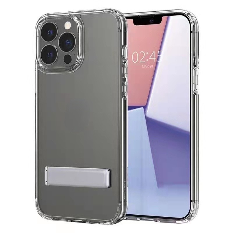 Ốp Điện Thoại Có Giá Đỡ Kim Loại Kèm Nút Bấm Cho iPhone 14 13 12 Pro Max 14Plus