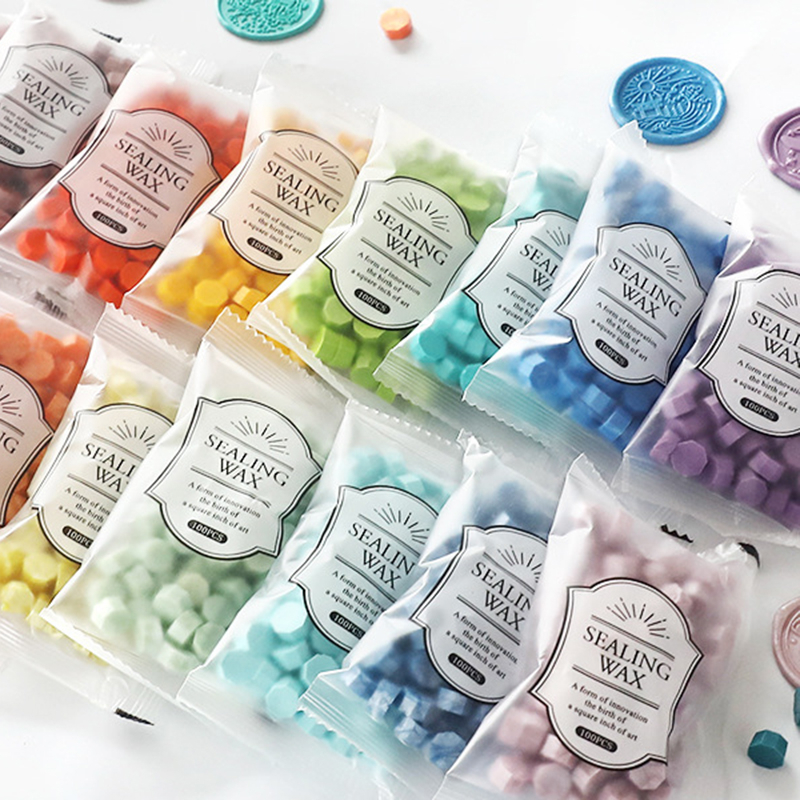 Set 100 SÁP DẤU NHŨ Sealing Wax Con Dấu Sáp Niêm Phong Thiệp Mời Đám Cưới