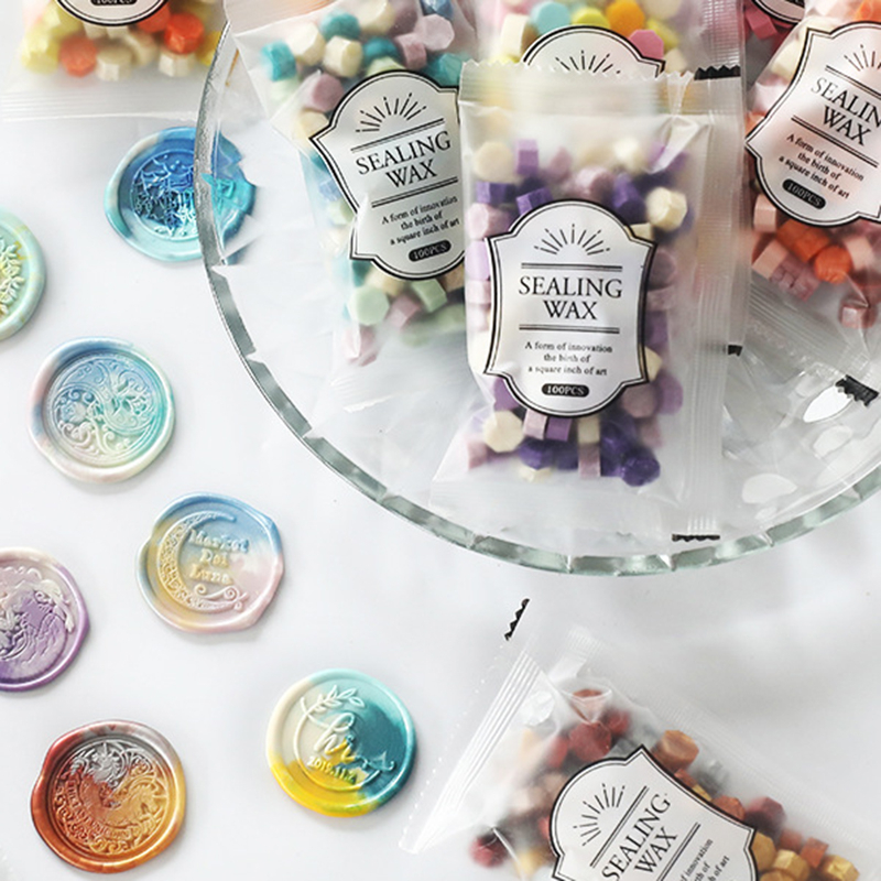 Set 100 SÁP DẤU NHŨ Sealing Wax Con Dấu Sáp Niêm Phong Thiệp Mời Đám Cưới