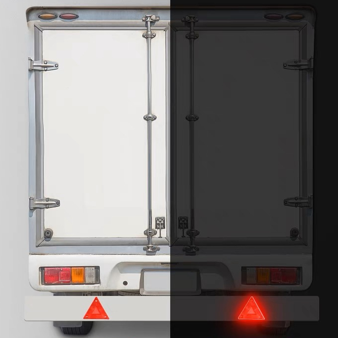 Set 2 Đèn Cảnh Báo Hình Tam Giác Phản Quang Gắn Phía Sau Xe Hơi/Xe Tải