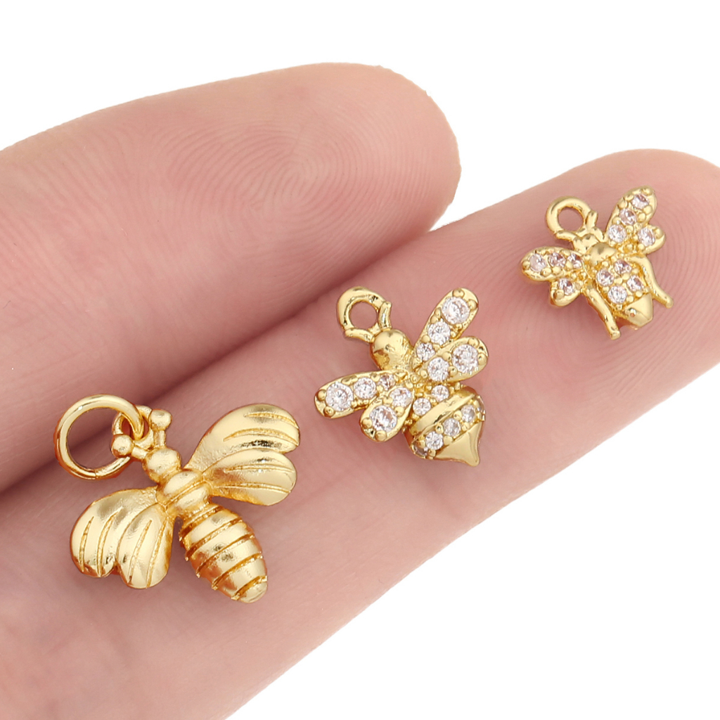 1 Mặt Dây Chuyền Mạ Vàng 14k Hình Con Ong