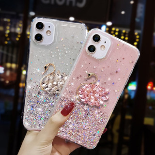  Dành Cho iPhone17 16 15 Kim Cương Thiên Nga Glite Dành Cho ip 14 13 12 11 Pro X XS Max XR 7 8 14 Plus Max SE Mini Sang Trọng Vỏ Điện Thoại Mềm 