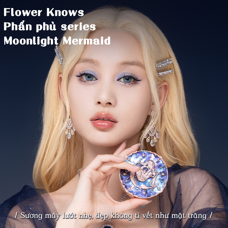 Phấn nén kiềm dầu FLOWER KNOWS phong cách Moonlight 9.5g