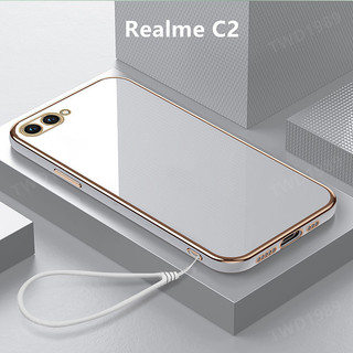 Ốp lưng realme c2 mềm mại viền mạ điện ốp điện thoại realme c2