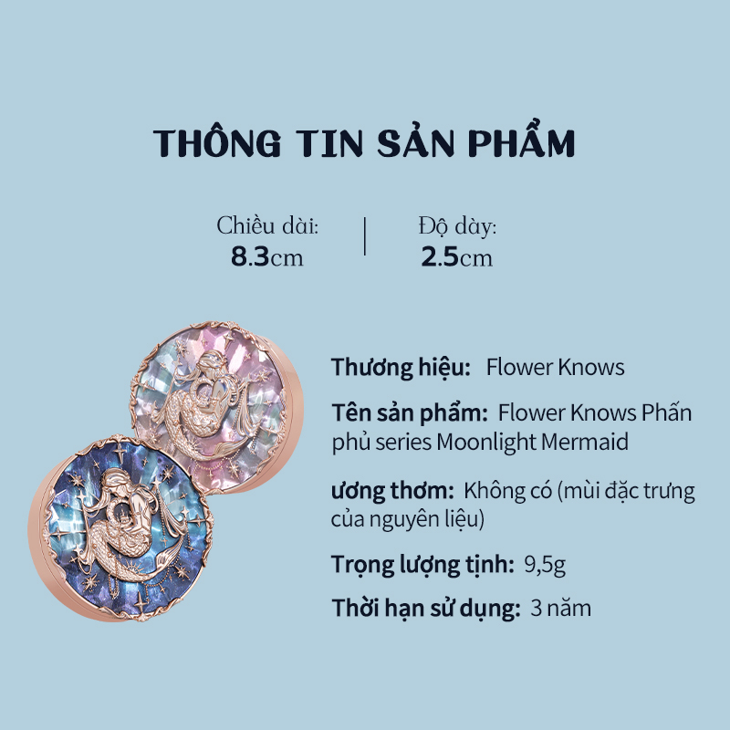 Phấn nén kiềm dầu FLOWER KNOWS phong cách Moonlight 9.5g