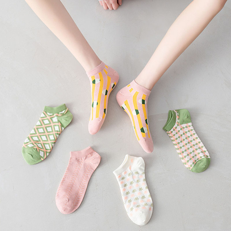 FHYL Mới Đôi Tất Chân Cotton Màu Trơn Trang Trí Nơ Xinh Xắn Cho Nữ