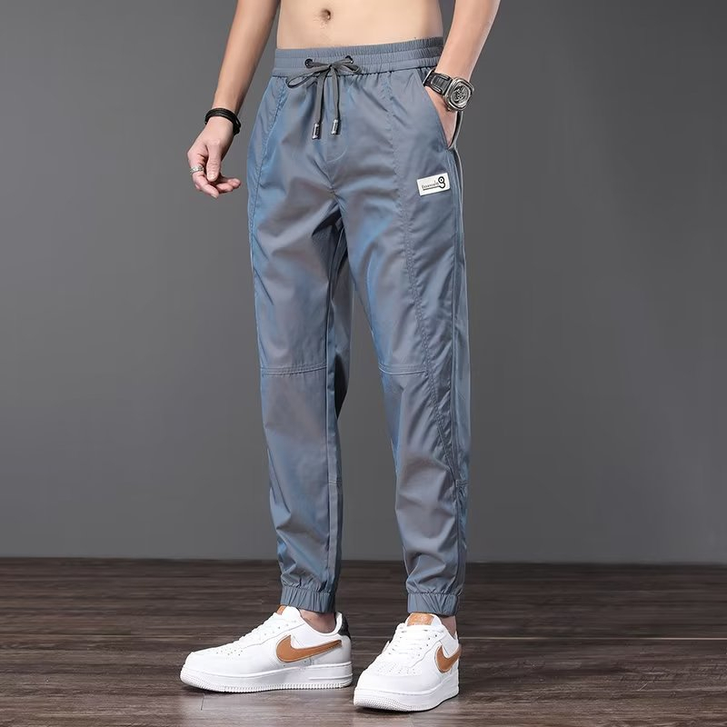 Quần Thể Thao Dài Đến Mắt Cá Chân Bằng Lụa Lạnh Mỏng Màu Sắc Thay Đổi Thời Trang Mùa Hè Có Size m-3xl Dành Cho Nam Giới