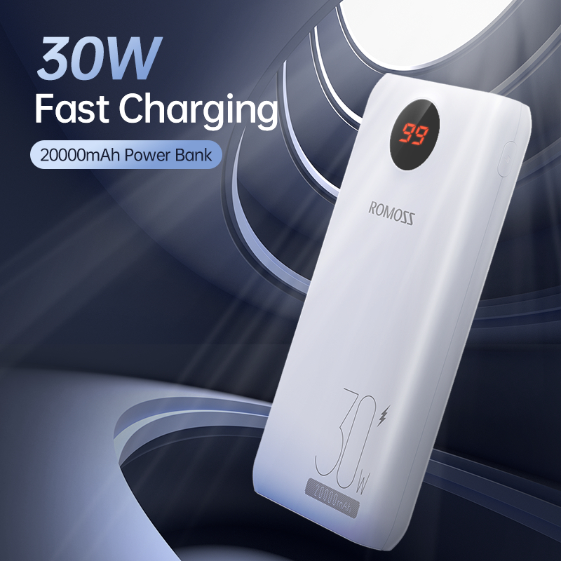 Sạc Dự Phòng ROMOSS 20000mAH 30W Dung Lượng Lớn Cho IOS / Android