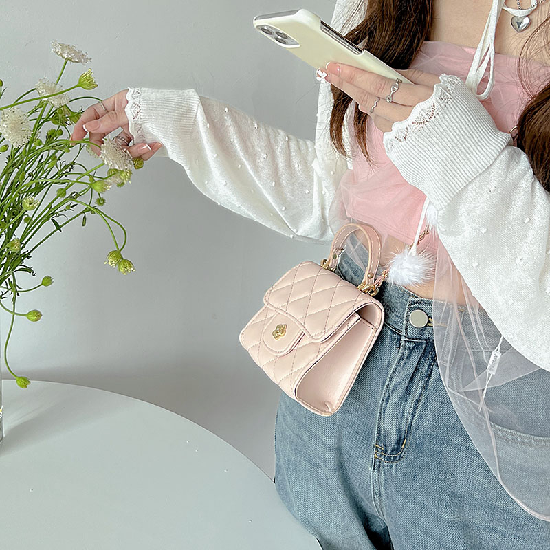 ❤ Túi Đeo Chéo mini Hình Thoi Mạ Vàng