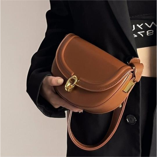 Mischa Túi Xách Da PU Đeo Vai Màu Trơn Thời Trang Cao Cấp