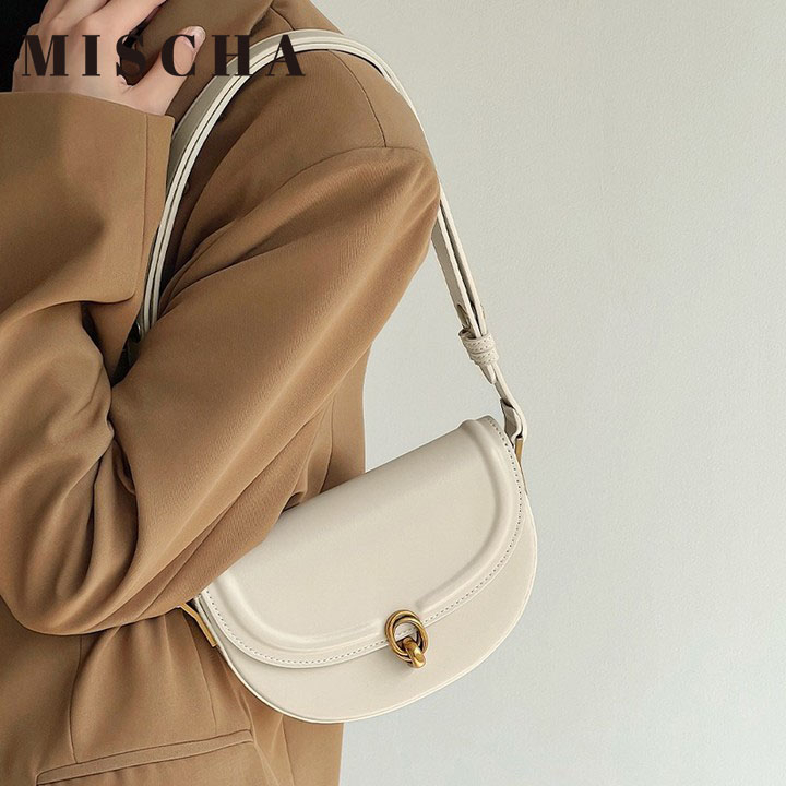 Mischa Túi Xách Da PU Đeo Vai Màu Trơn Thời Trang Cao Cấp