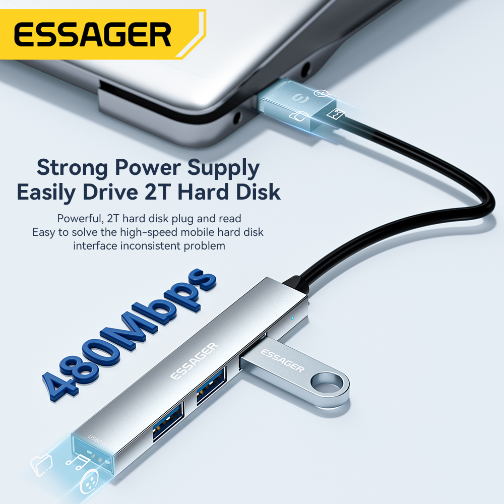 Essager Bộ Chia Cổng usb Type c 4K 30HZ HDMI 3 / 4 / 5 Trong 1 Cho Laptop