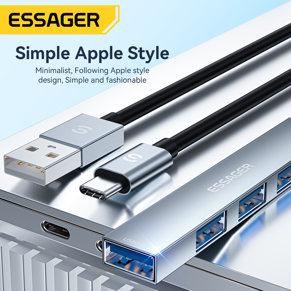 Essager Bộ Chia Cổng usb Type c 4K 30HZ HDMI 3 / 4 / 5 Trong 1 Cho Laptop