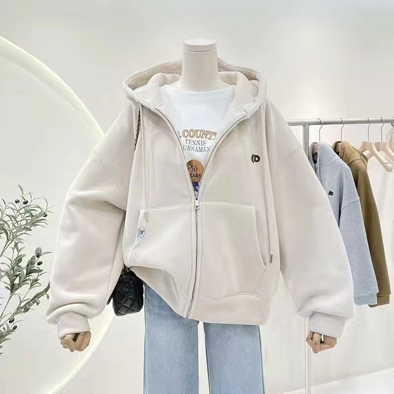 [Dec] Áo Khoác Cardigan Dáng Rộng Dày Dặn Có Khóa Kéo Đơn Giản Và Mồ Hôi | BigBuy360 - bigbuy360.vn