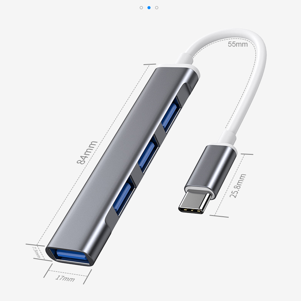 Hub Chia 4 Cổng USB C 3.0 Type C 3.1 OTG Cho Xiaomi Lenovo Macbook Pro 13 15 Air Pro PC