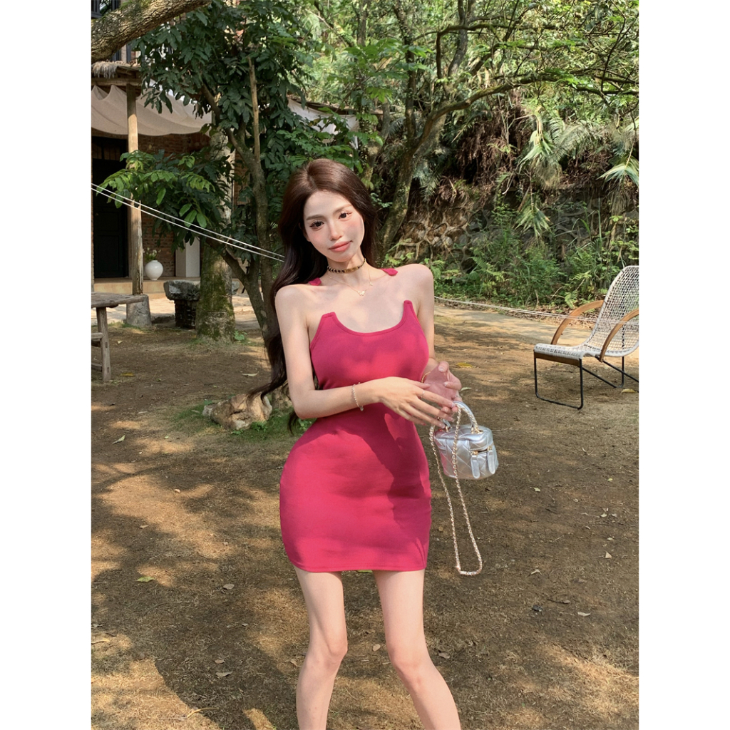 Cocory vn Đầm Nữ Hai Dây Dáng Ôm Thời Trang Gợi Cảm