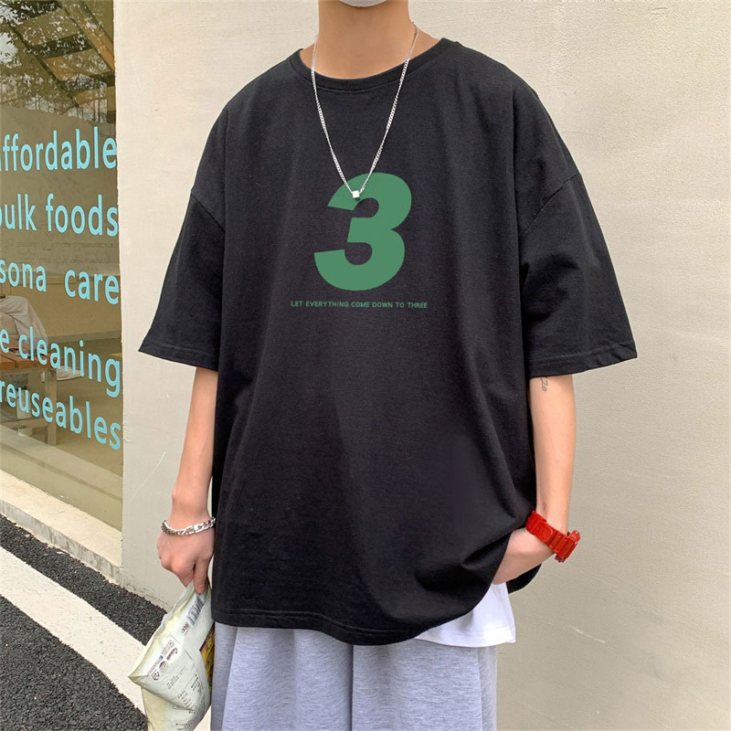 Áo Thun Tay Ngắn Cổ Tròn In Họa Tiết Thời Trang Mùa Hè Phong Cách Hàn Quốc Mới Cho Nam