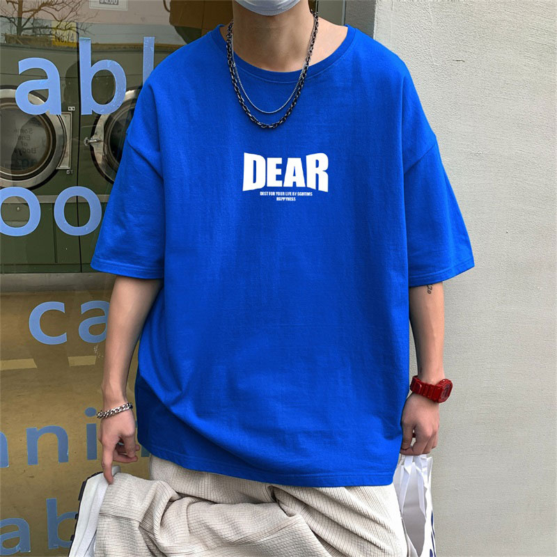 Áo Thun Tay Ngắn Dáng Rộng In Chữ Phong Cách Hàn Quốc Thời Trang Mùa Hè Cho Nam