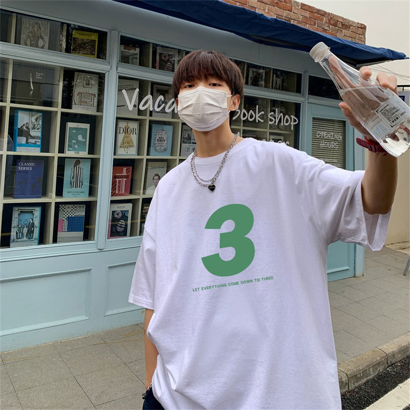Áo Thun Tay Ngắn Cổ Tròn In Họa Tiết Thời Trang Mùa Hè Phong Cách Hàn Quốc Mới Cho Nam