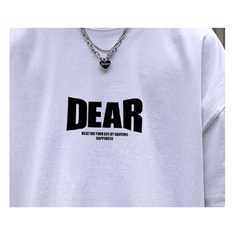 Áo Thun Tay Ngắn Dáng Rộng In Chữ Phong Cách Hàn Quốc Thời Trang Mùa Hè Cho Nam