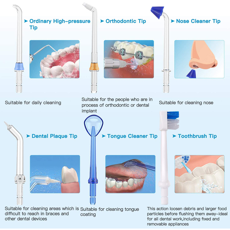 Máy Phun Nước Cầm Tay H2ofloss HF-6P Với 5 Đầu Phun 5 Chế Độ Tháo Rời 300ml Chính Hãng 12 Tháng