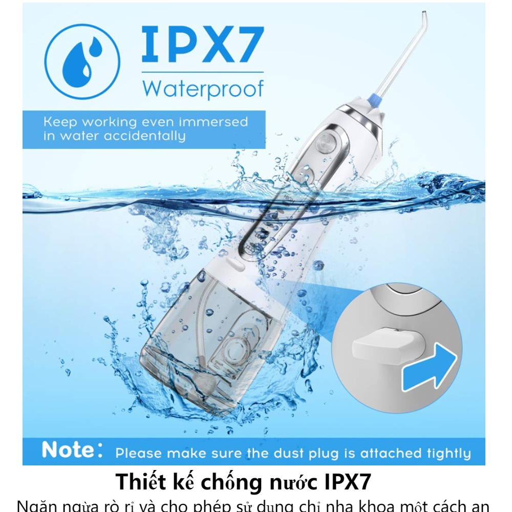 Máy Phun Nước Cầm Tay H2ofloss HF-6P Với 5 Đầu Phun 5 Chế Độ Tháo Rời 300ml Chính Hãng 12 Tháng