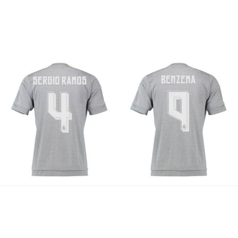 Áo Thun Bóng Đá Real Madrid Away 2015-16  S-2XL * Chất Lượng Cao Tùy Chỉnh *