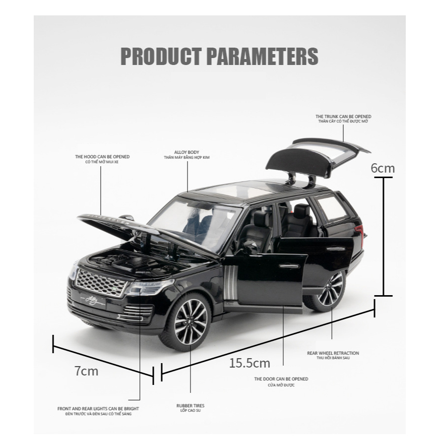 Mô Hình Xe Hơi Land ROVER RANGE ROVER Fifty SUV Cỡ 1 / 32