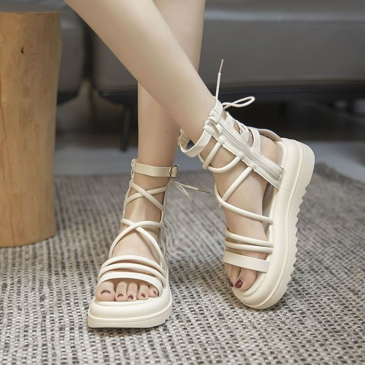 Giày Sandal Quai Chéo Phong Cách Roman Thời Trang Đi Biển Mùa Hè