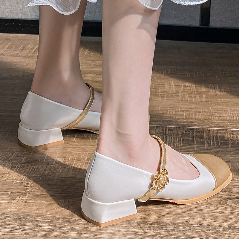 Giày Da Đế Dày Thiết Kế Thoải Mái Thời Trang Pháp Cho Nữ Size 35-42