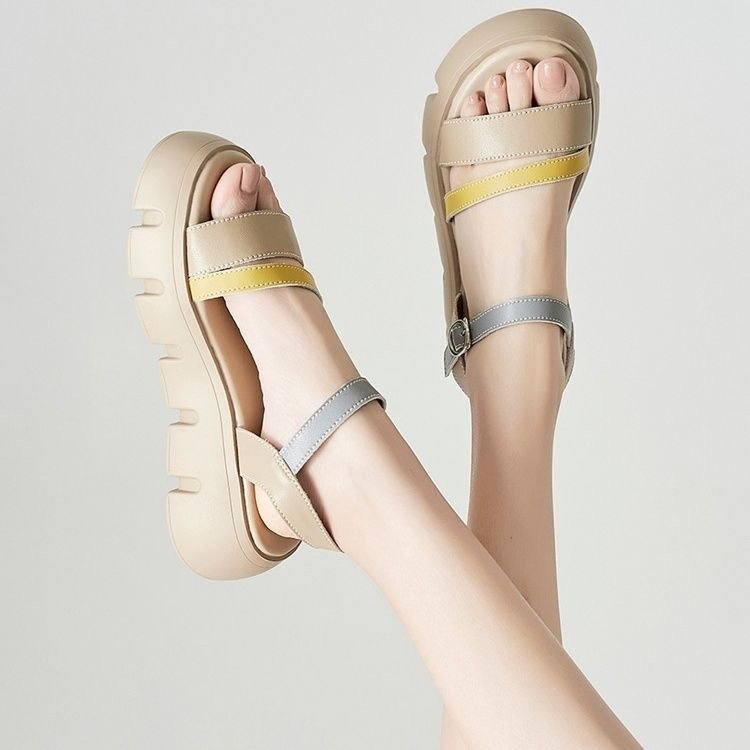 Giày Sandal Đế Xuồng Thời Trang Retro