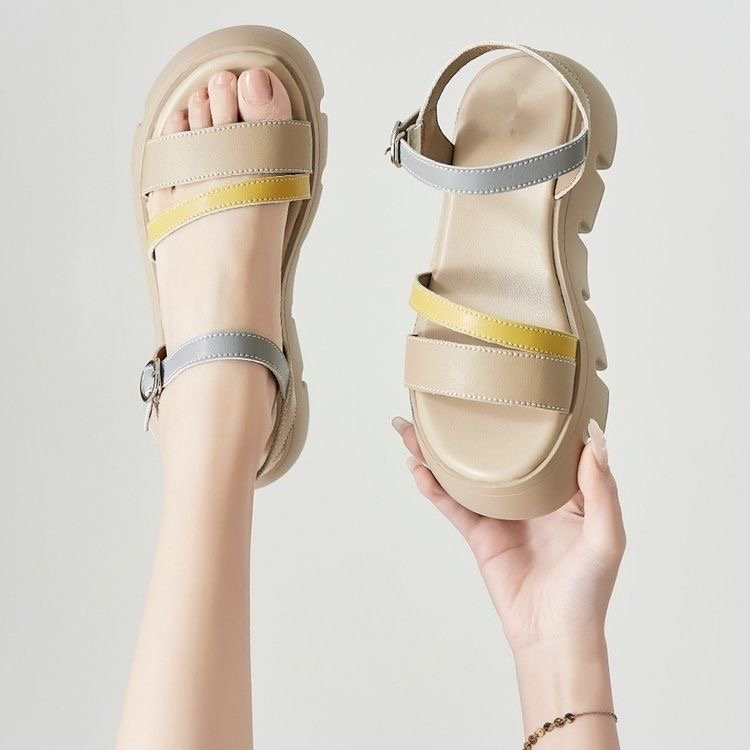 Giày Sandal Đế Xuồng Thời Trang Retro