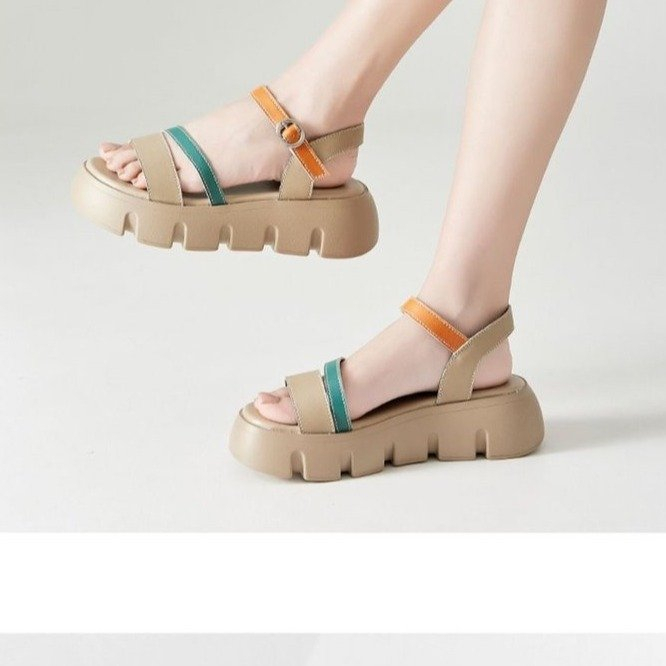 Giày Sandal Đế Xuồng Thời Trang Retro